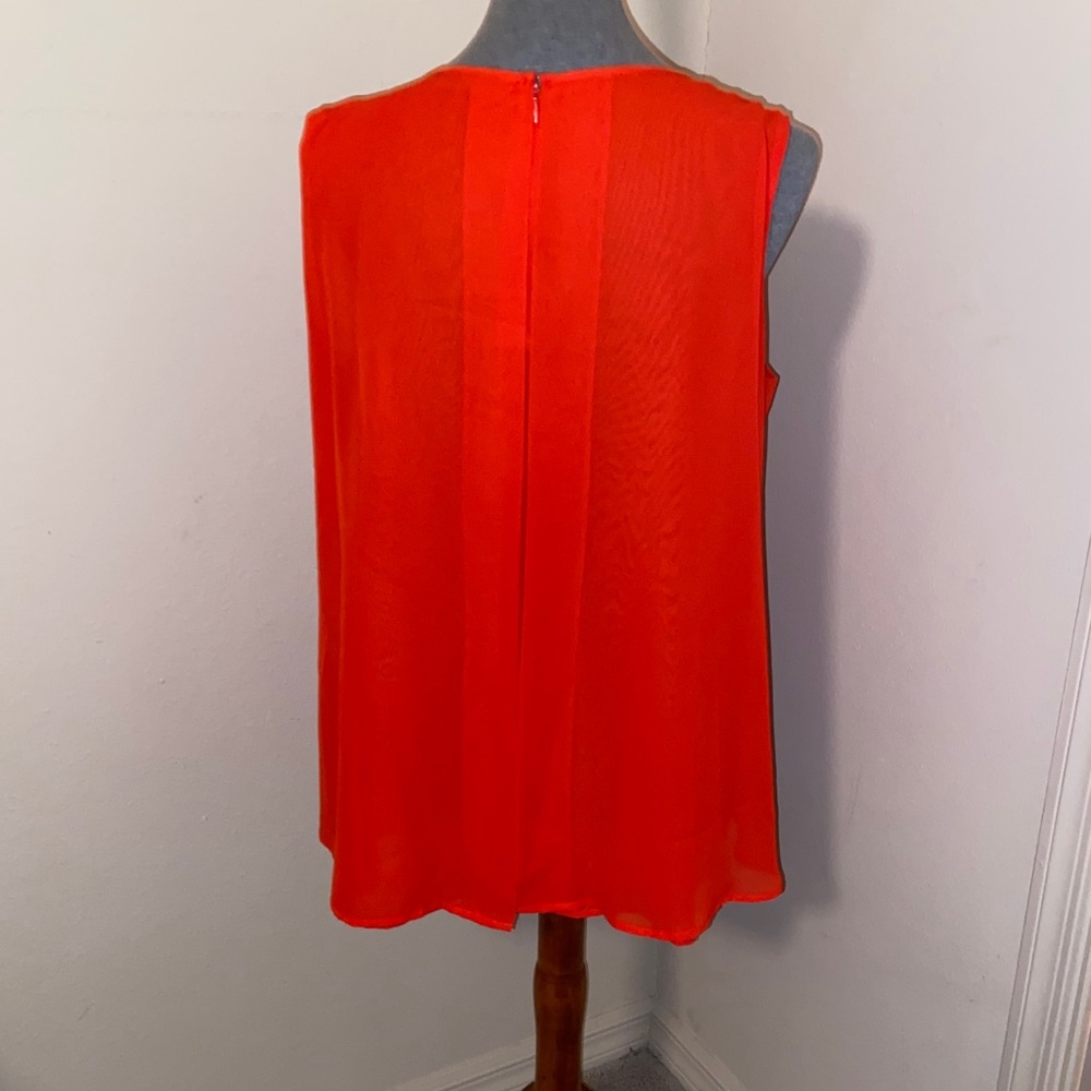 BRAND NEW XL Fiery Red Embellished Blouse - Picture 3 of 6